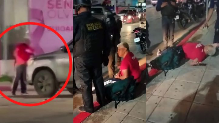 VIDEOS Captan a luchador Shocker borracho y golpeando autos en Chiapas