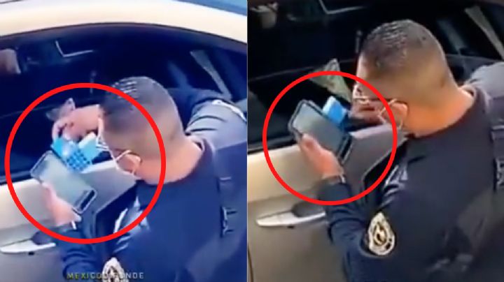 VIDEO ¡El futuro es hoy! Policía de CDMX cobra mordida con tarjeta y terminal
