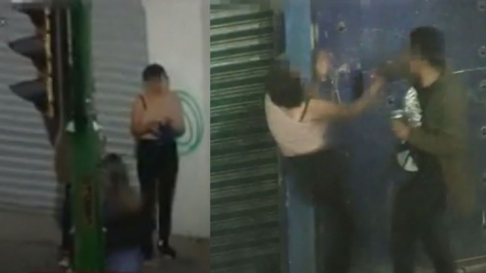 El hombre ebrio le dio tres golpes a la mujer y fue captado en video