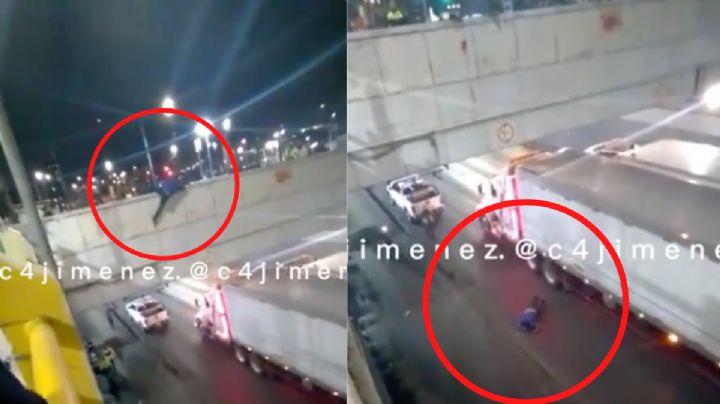 VIDEO Captan suicidio de un hombre a 6 metros de altura en Eje Central