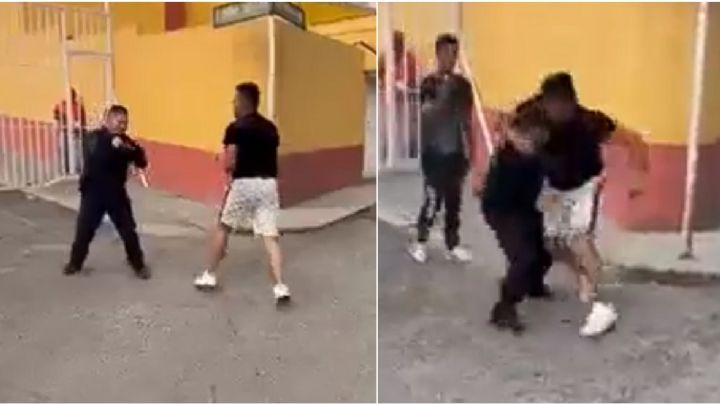 VIDEOS ¡A puños! Captan pelea entre policía de Ecatepec y vecino