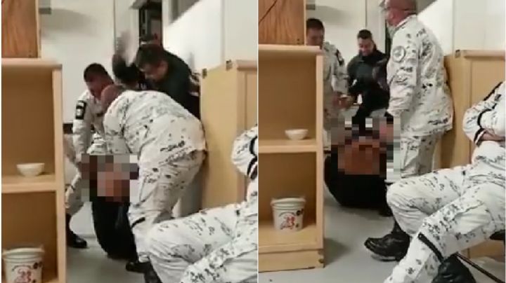 VIDEO Elementos de la Guardia Nacional atacan a nalgadas a compañero