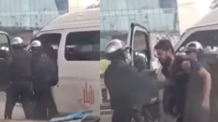 VIDEO Policías golpean a chofer de combi en Naucalpan