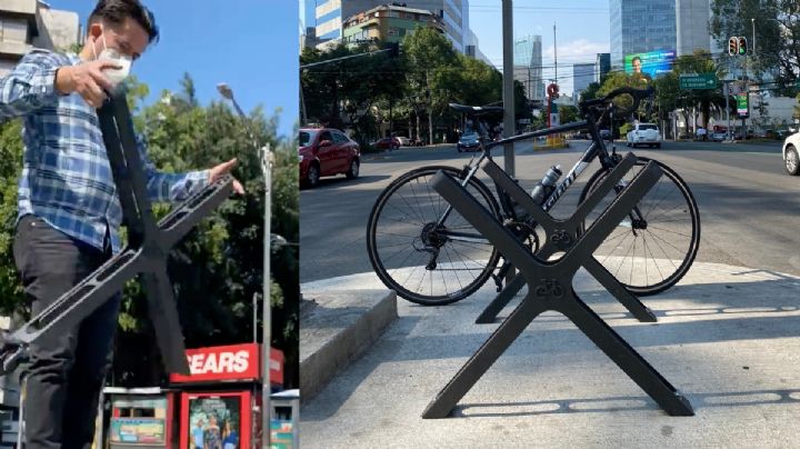 VIDEO ¡Con los dedos! Ciclista quita tornillos de estación para bicis en Metrobús CDMX