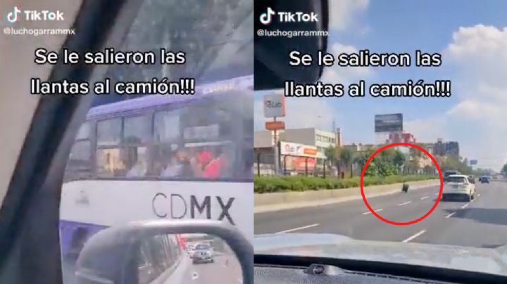 VIDEO Llanta sale volando de un camión de transporte público en Tlalpan