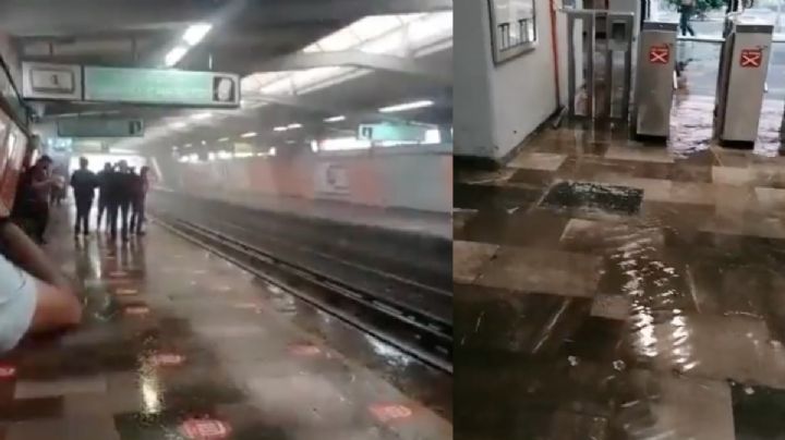 VIDEOS Lluvia provoca inundaciones en la Línea 4 del Metro CDMX