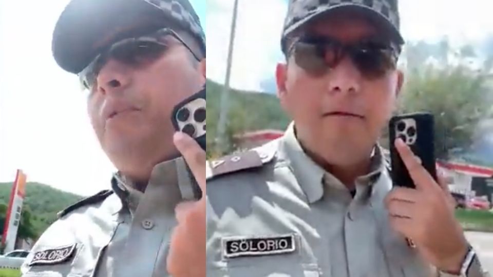 VIDEO Agente de la Guardia Nacional prohibe grabar accidentes en carretera. Foto: Captura