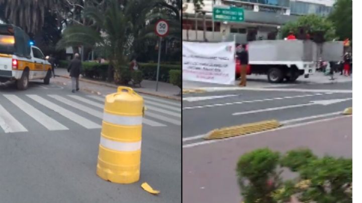 Por manifestación bloquean ambos sentidos de Insurgentes Sur