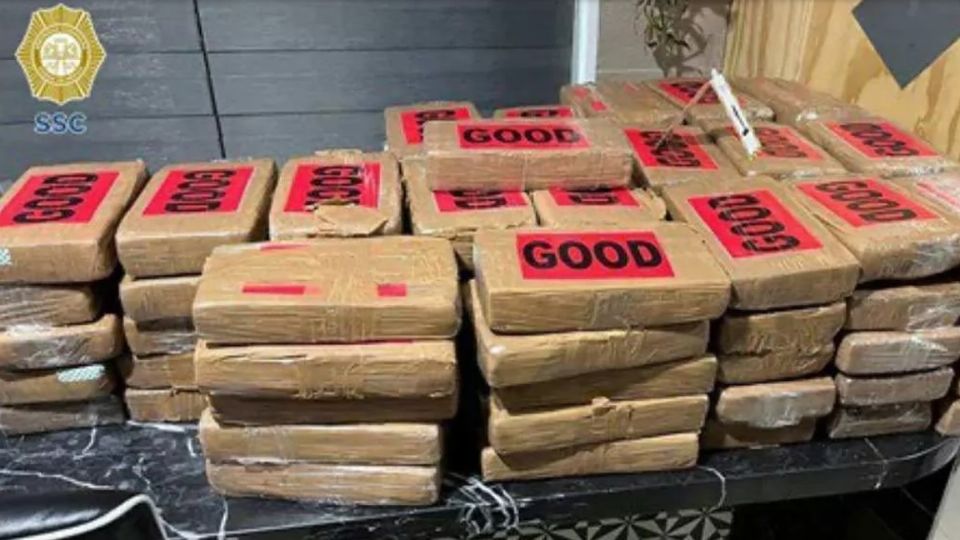 ¡De película! Decomisan 300 kilos de cocaína en CDMX con valor de 90 mdp. Foto: SSC