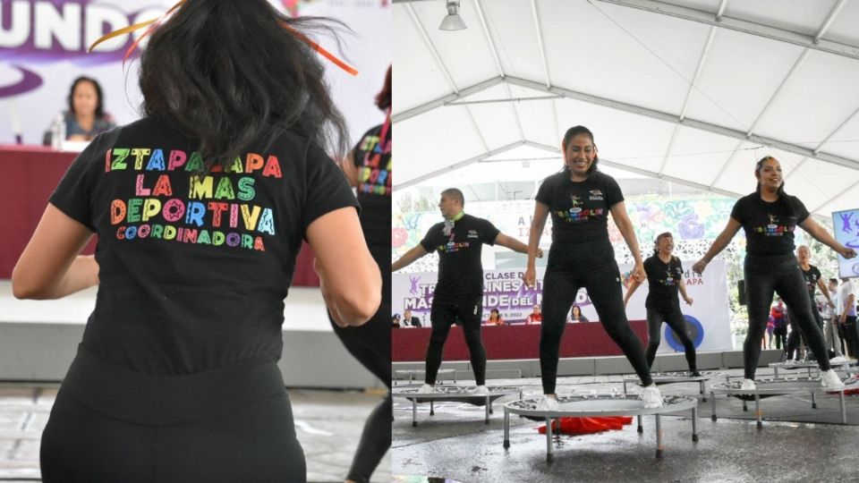 VIDEO Iztapalapa busca romper récord en Clase Masiva de Trampolines. Foto: Iztapalapa