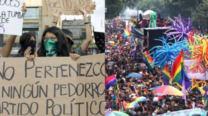 AMLO acusa que grupos de marchas feministas son de «ultraderecha»